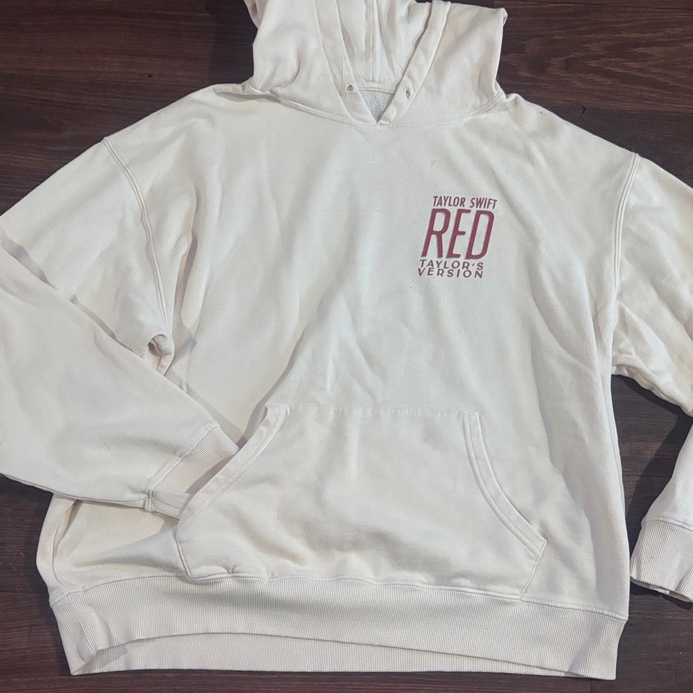 Taylor Swift Red Taylors Version Album Hoodie Cream XL Official Merch Pullover - Picture 5 of 6
